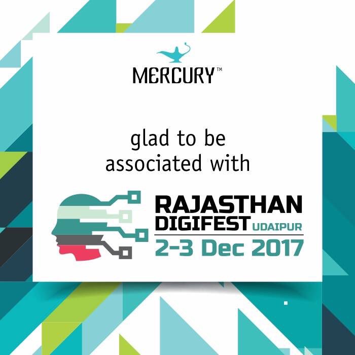 Mercury_India's tweet photo. We're proud to be associated with Rajasthan Digifest -Udaipur, yet again! #rajasthandigifest #digifest2017 #udaipur https://t.co/FkL5FEREp5