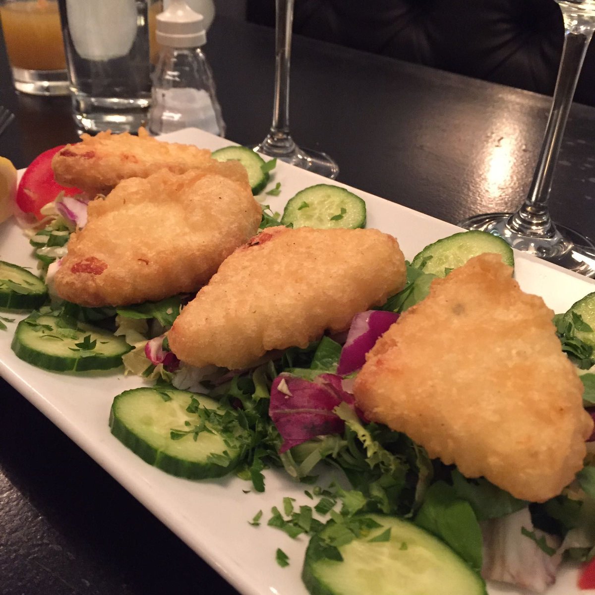 CannonsFish's tweet photo. Our favourite lunch treat: battered halloumi... and we're having #fishandchips for dinner, of course. https://t.co/HrjRikqajp