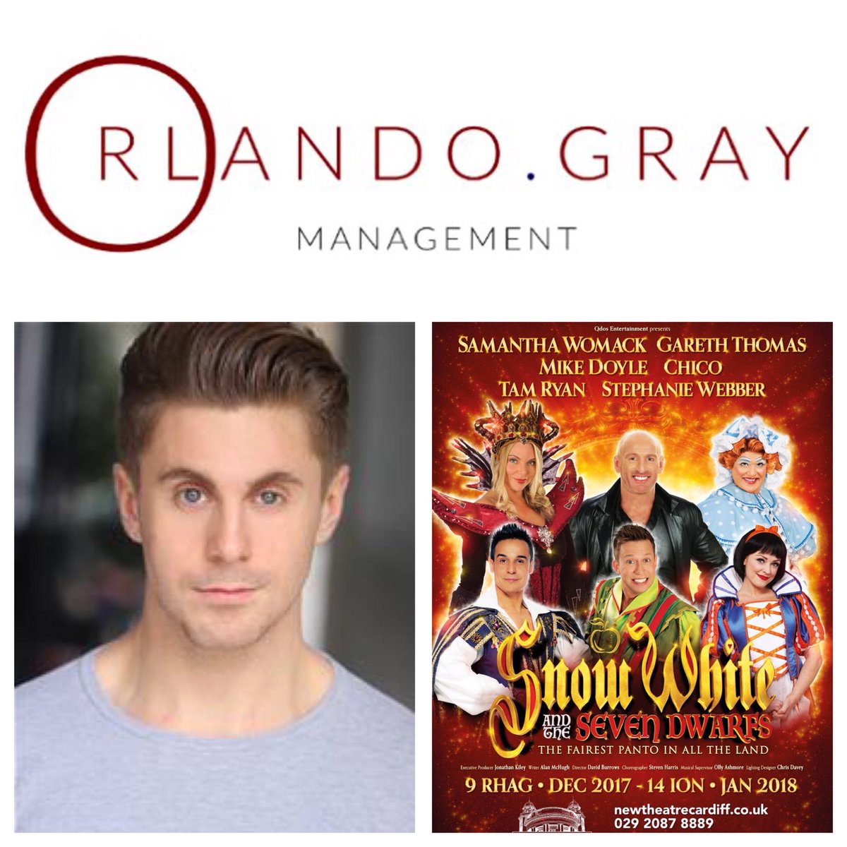 OrlandoGrayMgt's tweet photo. We are wishing our @CharlesBarker91 a wonderful first day of rehearsals of Snow White, Cardiff for @QdosPantomimes Have a great day! #TeamOGM 🔥 https://t.co/o4sjH2eTB2