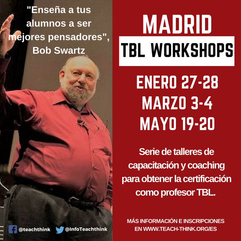 CTeachThink's tweet photo. Certificación como #Profesor #TBL en: #Alicante, #Madrid o #Sevilla ¡inscripciones abiertas! Regístrate en: https://t.co/bNrPT0WV2C
#ctt #teachthink #criticalcreative #TBLopenWorkshops2018 https://t.co/BrfEGeMXcV