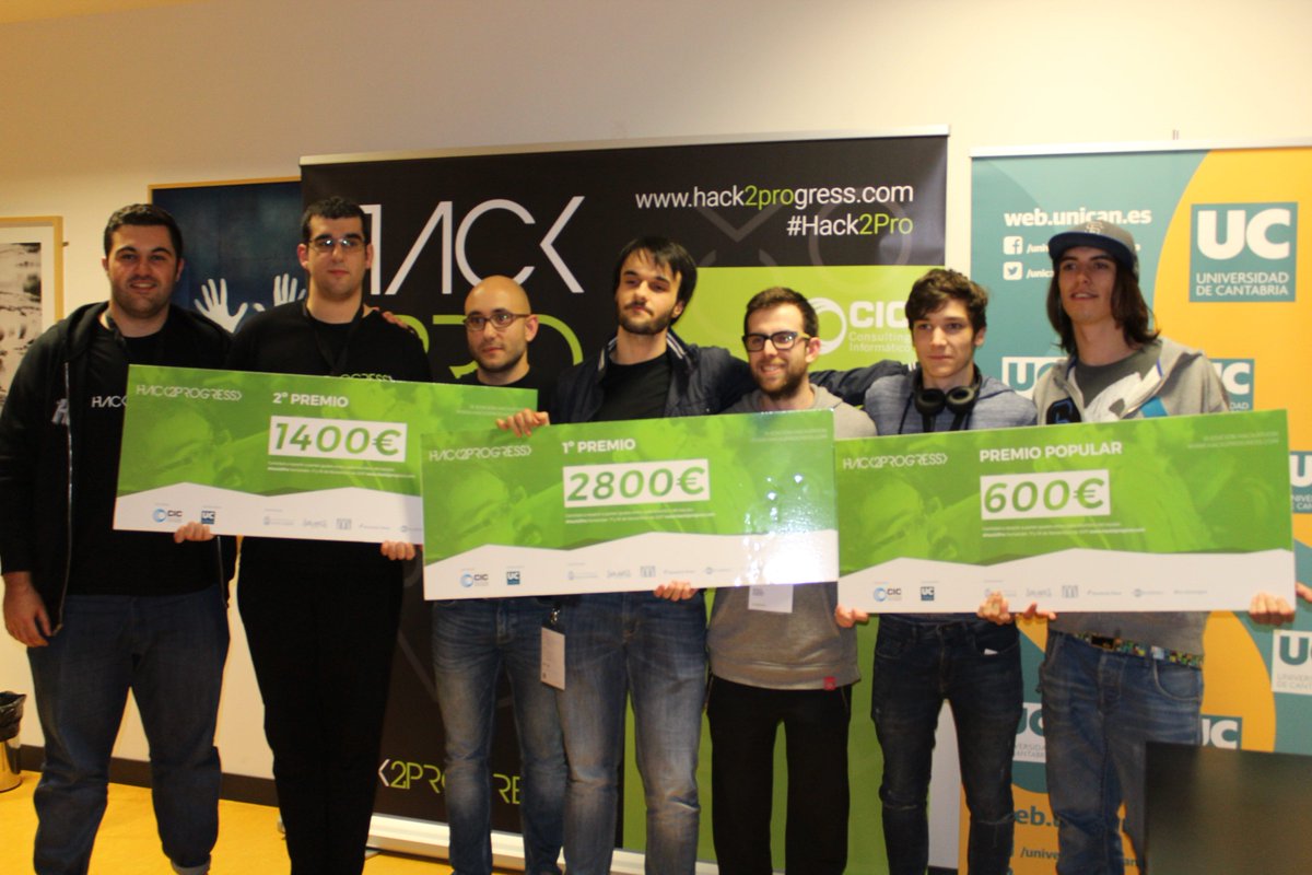 CICactualidad's tweet photo. Te presentamos a los ganadores de esta III edición de #Hack2Pro. Os dejamos un pequeño resumen de todo lo que vivimos ¡Nos vemos en la IV Edición de Hack2Progress con muchas ganas! #Hackathon #BigData #Santander 📱💻💡▶️ https://t.co/pQdlrutdH4 https://t.co/SUvX0xZZBL