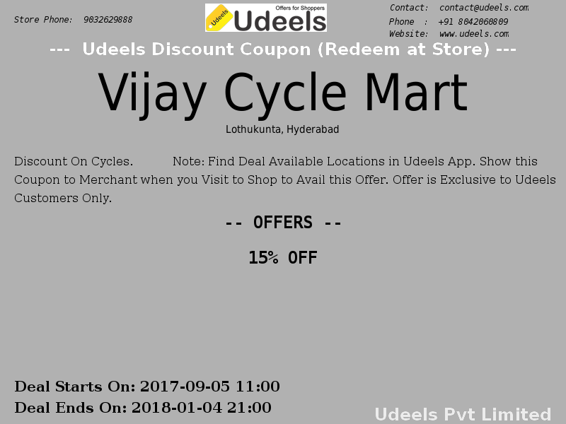 UdeelsHyderabad's tweet photo. 15% OFF | Discount on cycles | #VijayCycleMart | #Other | #Lothukunta | #Hyderabad
https://t.co/HspbZGkxfP https://t.co/QzpUlVfnat