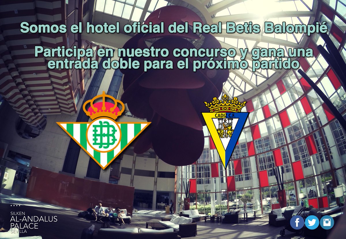 Somos el #hotel oficial del <a href="/RealBetis/">Real Betis Balompié 🌴💚</a> y por eso queremos hacer un sorteo de una entrada doble para el próximo partido de #CopaDelRey. Síguenos y haz retuit de este mensaje para participar, el miércoles anunciamos ganador/a #Sevillahoy #realbetis