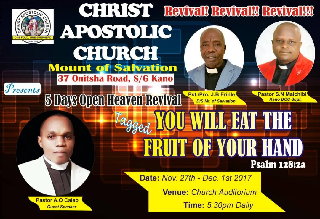 SundayMosesAde2's tweet photo. Kindly join us as we celebrate 2017 Adult harvest ceremony. Revival starts today. https://t.co/0eAnatyprl