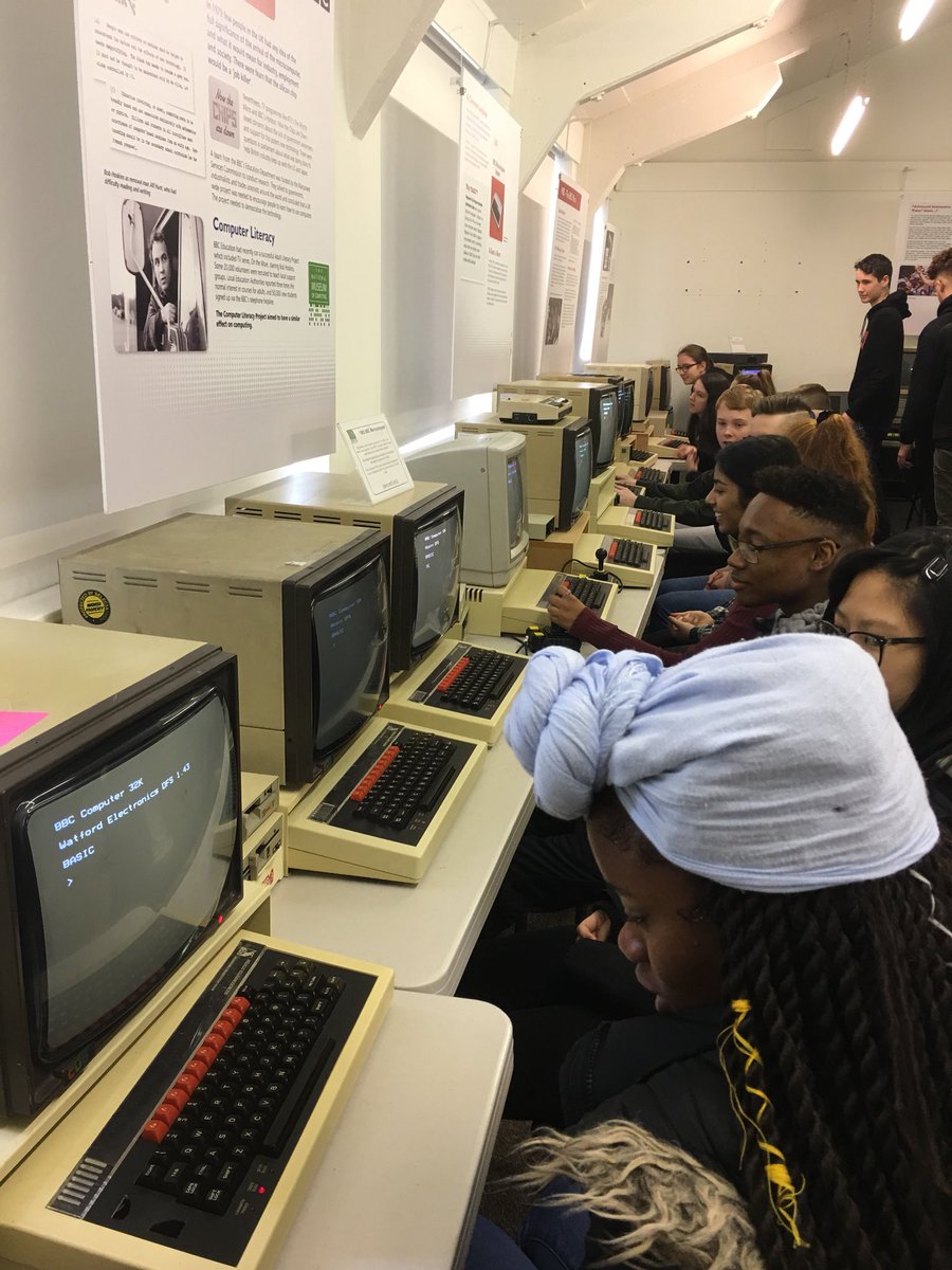 AllHallowsRC's tweet photo. Year 11 computer science students are at The National Museum of Computing and are programming using BBC Micro Computers! https://t.co/iUUKvosjCf