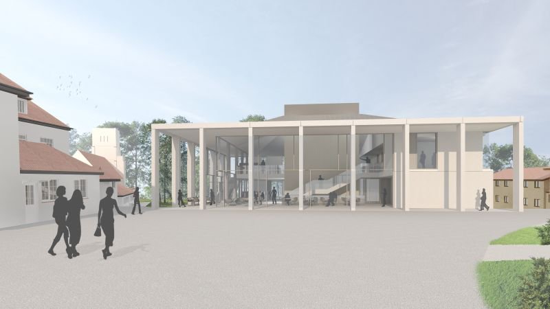 DowneHouse's tweet photo. Amazing to see these enormous concrete pillars in production - they will form the colonnade around the front of our new #CentreforLearning building at the heart of the School - can't wait to see them in place! #excitingtimesahead https://t.co/2bQyUuYEET