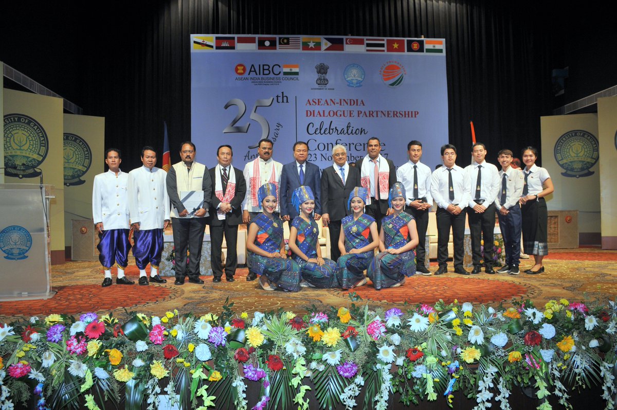 Habib_M_C's tweet photo. 1st Cultural Exchange under #ActEastPolicy sponsored by #HSMMGroup. Lao Traditional Music & Dance Group performed at 25th Anniversary ASEAN-INDIA Dialogue Partnership Celebration at Gauhati University on 23 Nov & Sangai Festival on 24-26 Nov. #AIBC #indfoundation @alphonstourism https://t.co/cIApNbfEuR
