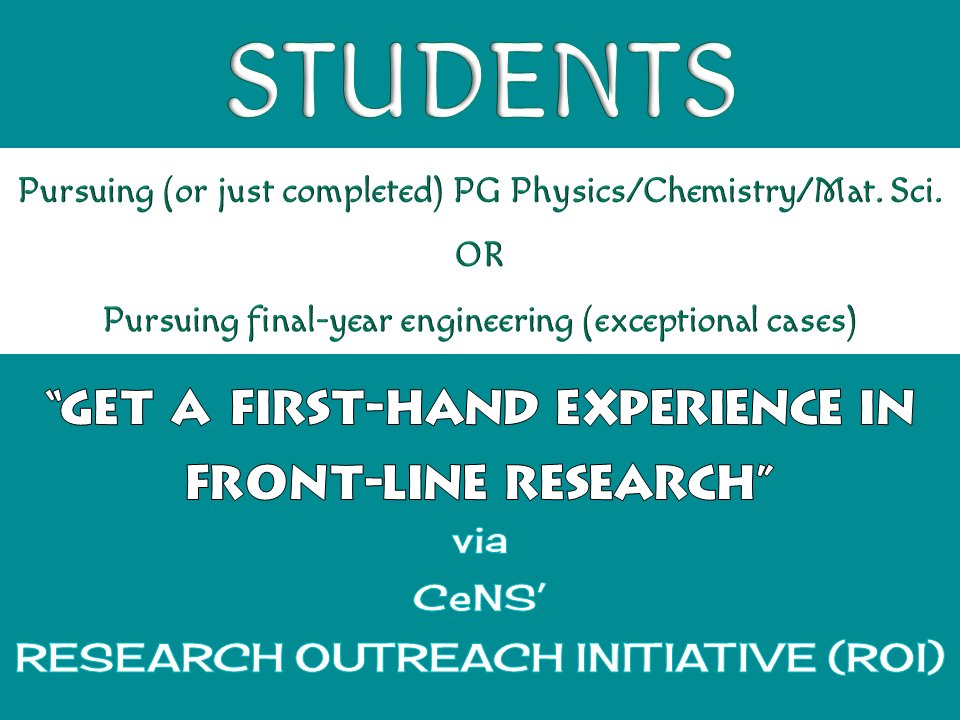 SciEduPanel's tweet image. #LastMinuters : 
There's just three days left to apply for our #SASRF and #FASTSF #internship programmes.
Others: 
Are you eligible for this programme by @CeNS_Bangalore ?
Eligibility and other details here: goo.gl/ypzqi6