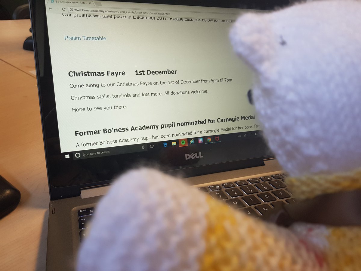 IINBoness's tweet photo. Mr Rainbow #IIN stirling university checking the date of @Boness_Academy Christmas fayre! Come along on Friday at 5pm to meet Mr Rainbow! https://t.co/lBwf52HR75