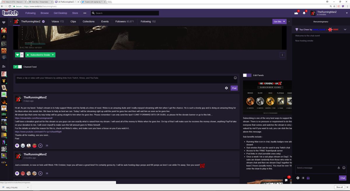Therunningmanz Hey Twitch Twitchsupport Theplutooo Since Beta Landed The Channel Feed Is Clipping My Panels Off Screen As Per This Picture The Format Is All Off Please Can You Advise