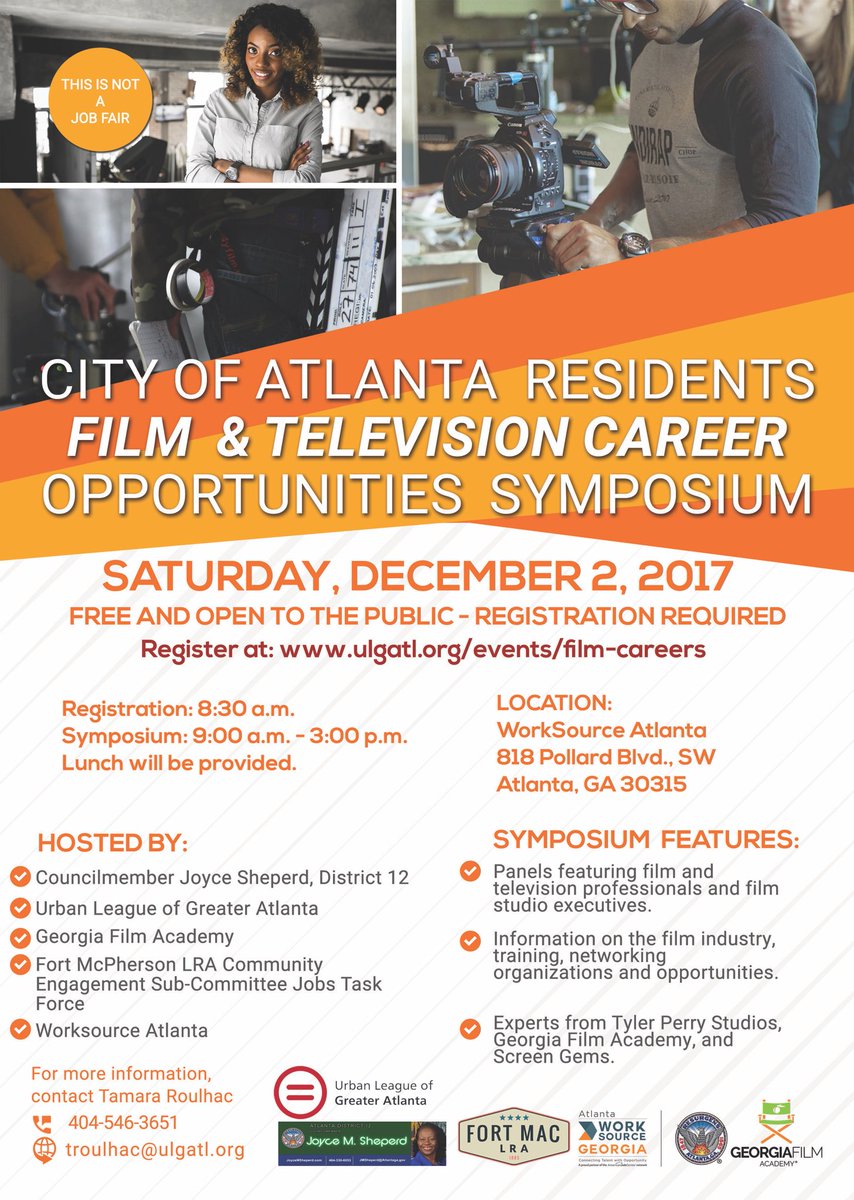 cassandrahollis's tweet photo. I will be a panelist at the Film and Television Career Opportunities Symposium presented by #WorkSourceAtlanta this Saturday, December 2nd, on the 11:00am -12:00pm panel! Register for this free event at: https://t.co/gvfSYpEaJM #Actor #Actress #CSU #filmeducation https://t.co/rMvJPyGFcv