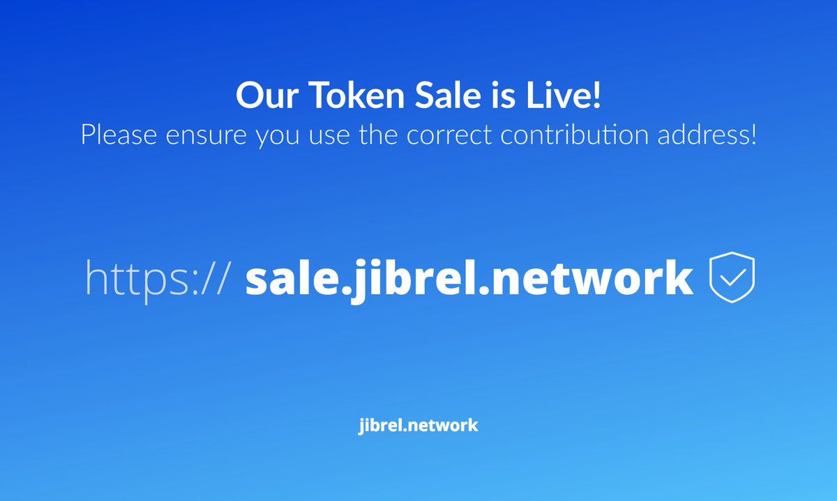 Please make sure to use the correct Token Sale URL, sign-up, log-in, and contribute through your dedicated Jibrel Token Sale Dashboard.  #TokenSale #JNT #Ethereum #Bitcoin #ICO