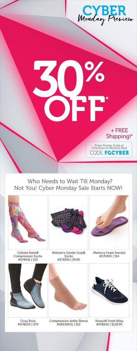 FeelGoodStore's tweet photo. Your Cyber Monday Deal Starts NOW through Midnight MONDAY! Take 30% Off* PLUS Get FREE Shipping with code FGCYBER at https://t.co/5vJ4oXkGLY through 11/27/17 https://t.co/9DPYsMTkpB