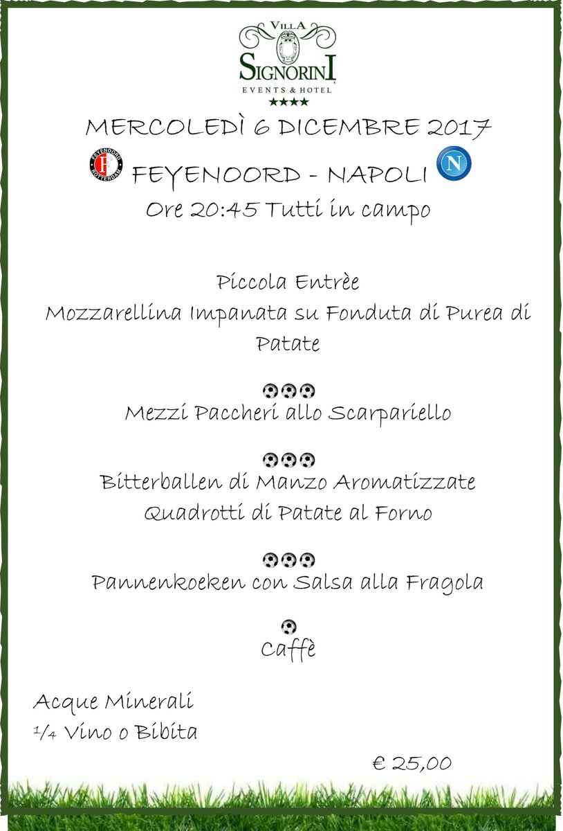 SignoriniEvents's tweet photo. 6 Dicembre 2017: un altro Grande Evento all'insegna del Grande Calcio e della Splendida Cucina del nostro Chef Francesco Paolo Luise ⚽🥘⚽🥘

Ristorante "Le Nuvole" e "Villa Signorini Events &amp; Hotel": La Raffinata Arte del Ricevere 

https://t.co/4GDmiVoAp5

#villasignorini https://t.co/hu0J781cUH