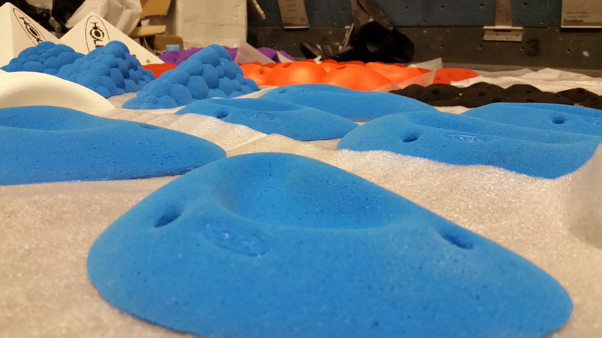surreysummit's tweet photo. Great to have a big batch of @HOLDZ_ arrive today. #bouldering reset 13-15th Dec is gonna be awesome! #climbing #newstuff #getstrong https://t.co/nnrXZkLZTG