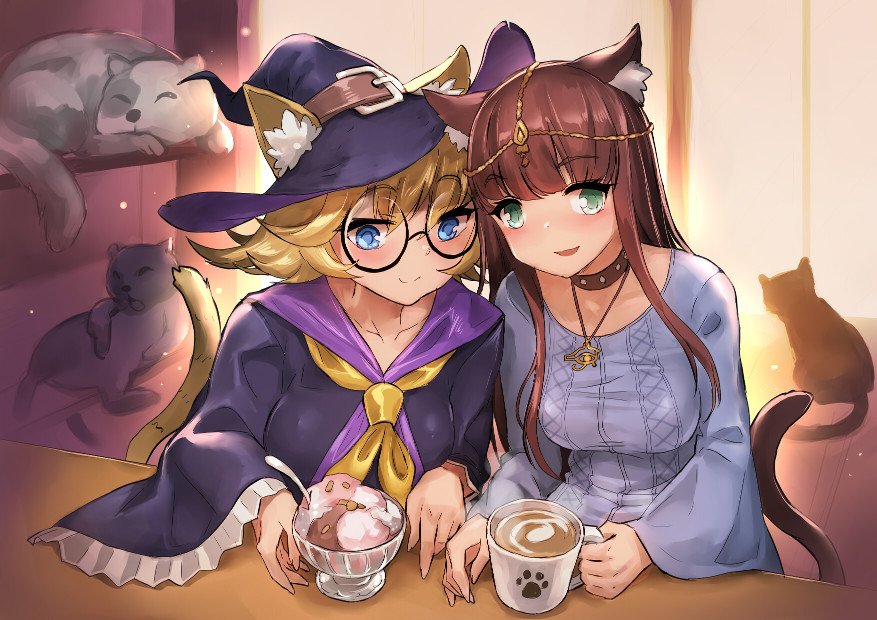 hurtado_teofilo's tweet photo. Because two #catgirls are better than one!
I asked the great @GAOlukchup to draw the Magic Instructor from @AGLstudioArt #FaultyApprentice with my waifu Bubastis from @neatvns #Neko Club.
I hope you like it! https://t.co/6y8GSzLPnw