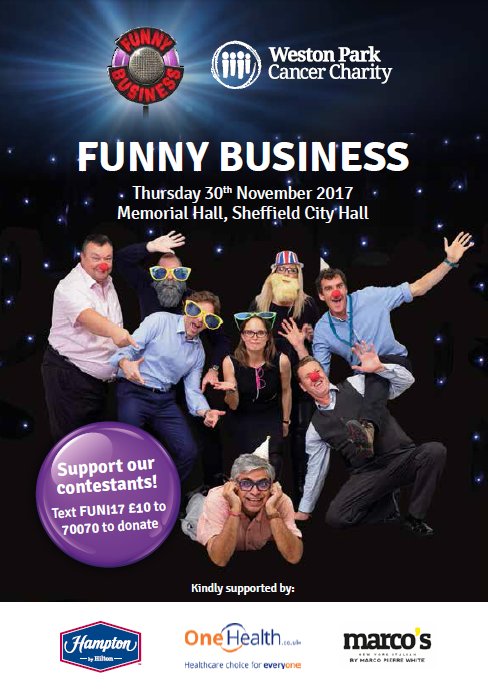 WPCancerCharity's tweet photo. Exciting times ahead as our #FunnyBusiness #Sheffield contestants take to the stage for their final training session tonight @NewBarrack. Thanks to @onehealthgroup @MarcosSheffield @hbhsheffield for supporting us in this exciting journey. https://t.co/OpkrjVX4ZB