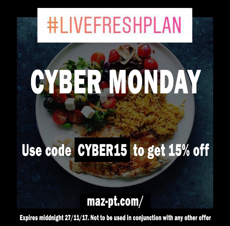 Gratituderocks_'s tweet photo. Get 15% off #livefreshplan until midnight tonight!: https://t.co/YGEJ4KCBuP #cybermonday #cybermondaydeals #healthyeating #healthyliving #homeworkoutplan #looseweight #train #mondaymotivation @mazfreshPT https://t.co/oIDc2LRqNP