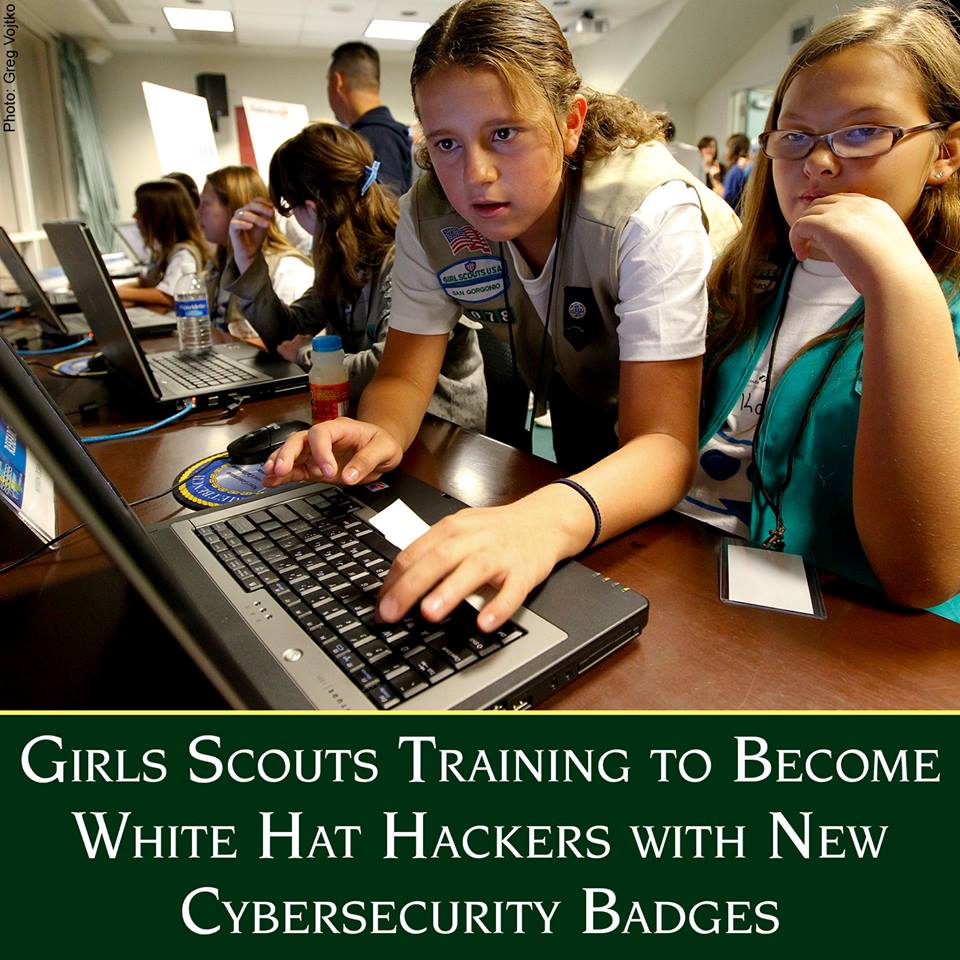 amightygirl's tweet image. A new #cybersecurity badge series from @GirlScouts will teach girls everything from personal internet safety to &quot;white hat&quot; hacking! bit.ly/2hWxLlo