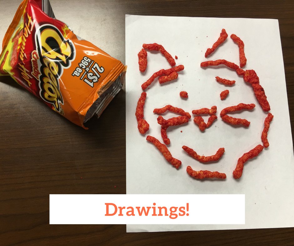 kstateUPC's tweet photo. Win this box of FREE Hot Cheetos! Just show or tell us what you can create or do using Cheetos with #CaptureUPC. Example ideas are shown below! https://t.co/ZAA2d7I5nT