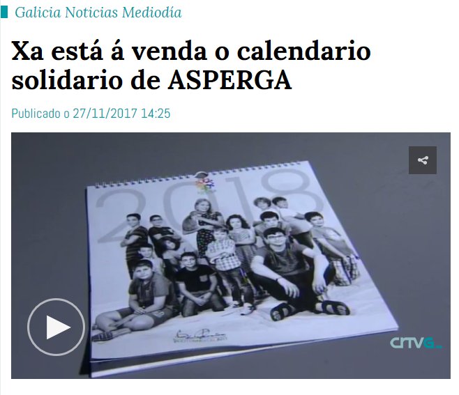 Agasalla Solidaridade este Nadal co #CalendarioAsperga2018 #MeuAmigo 
crtvg.es/informativos/x… 
Hoxe nos informativos da <a href="/crtvg/">CRTVG</a>