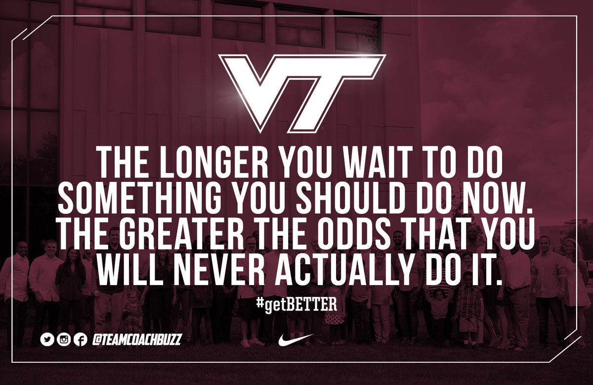 TeamCoachBuzz's tweet photo. The longer you wait to do something you should do now. The greater the odds that you will never actually do it.

#MondayMotivation #getBETTER💪 https://t.co/xPaPcsYoN1