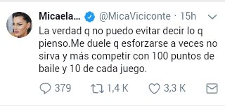 Mickamolina4's tweet photo. La diferencia de mg es obia  . Y aparte me da risa lo de tuvimos una buena semana osea loka perdieron todo . El baile los salvo porque pusiste plata . Digo lo que pieso . Porque ya me canse de guardarme todo aguante @MicaViciconte https://t.co/JVuqn9KTNS