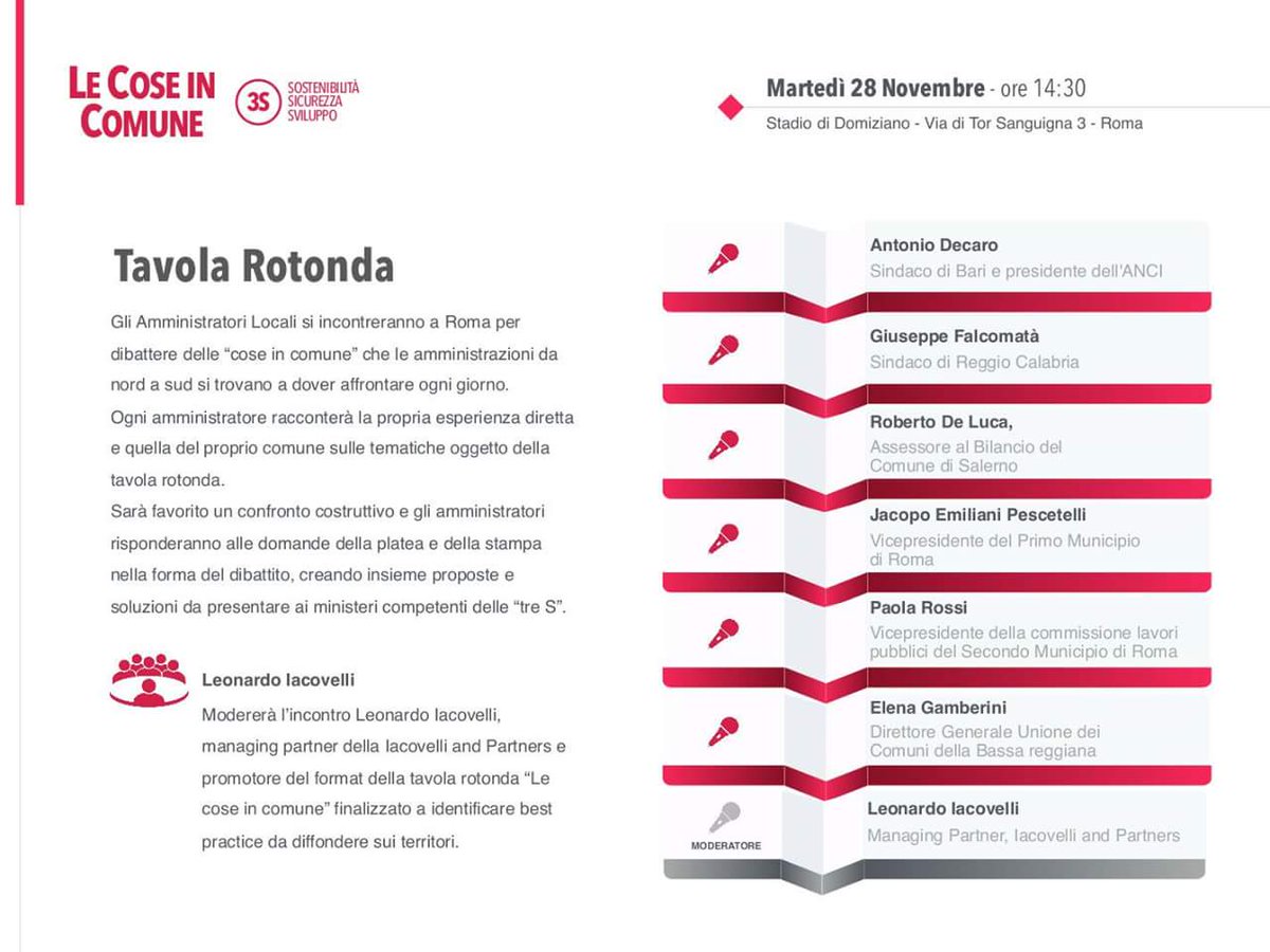 beatricefumarol's tweet photo. LE COSE IN COMUNE 
Domani 28 novembre ore 14.30 a Roma Stadio di Domiziano via di Tor Sanguigna 3. 
Un confronto costruttivo importante tra amministratori per dibattere delle Cose in Comune #SostenibilitàSicurezzaSviluppo #LeCoseinComune https://t.co/EM6o49N5ZE