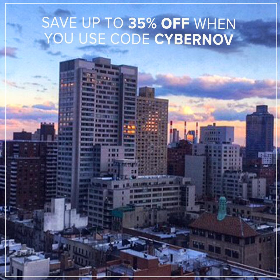 Enjoy up to 35% off when you book a stay November through March using code CYBERNOV. 🎁 Book now: goo.gl/PU7Nqf #CyberMonday #NYC