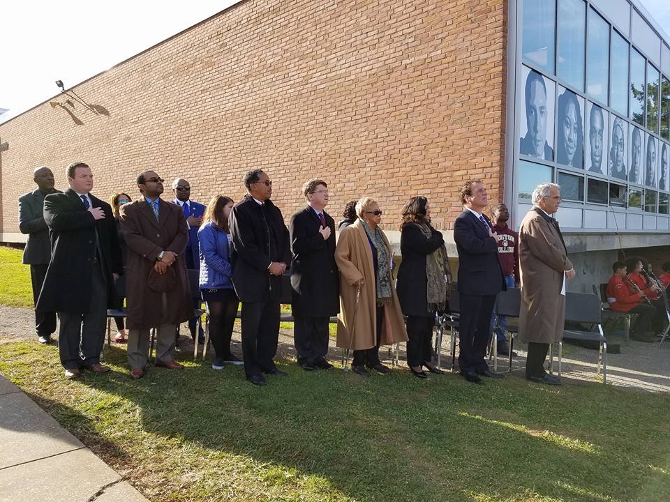 BaltCoGov's tweet photo. Happy to be at @WoodlawnHS, listening to the school choir's rendition of our National Anthem. I'm excited to break ground on a comprehensive $39 million renovation! -County Executive Kevin Kamenetz.
#WoodlawnHigh #BaltCoProud #BaltCoSmart #InvestingInOurFuture https://t.co/tlvOn61n7q