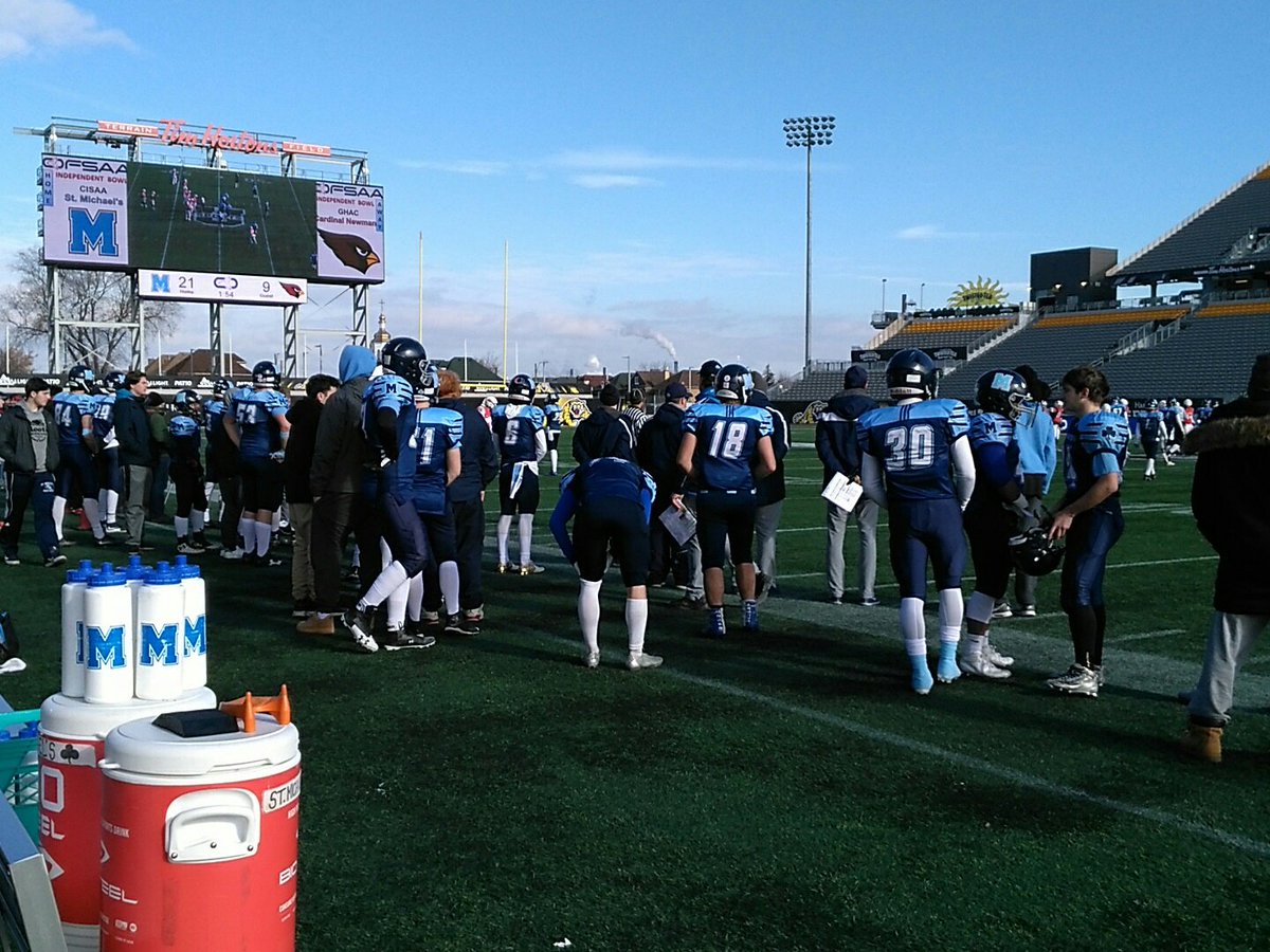 Newman with one last gasp of air down 21-7 with two minutes remaining #OFSAA #CFC