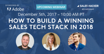 my6cess's tweet photo. #ICYMI @SalesHacker presents 'How To Build A Winning Sales Tech Stack in 2018' with the dynamic duo of @sellingtools and @jakereni - don't miss it! #Sales #SalesTech #WhatsInYourStack? https://t.co/MRTfDpxasz