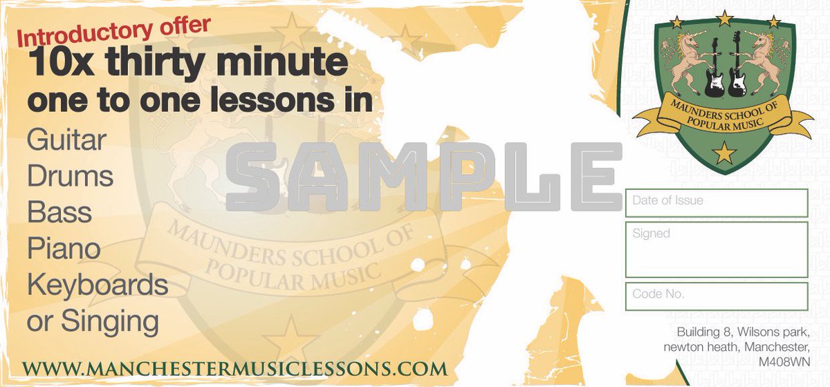 MaundersMusic's tweet photo. Give the gift of Music this Christmas! #musiclessonvouchers #guitarlessons #singinglessons #pianolessons #drumlessons #basslessons #manchester #musicschool https://t.co/ZZMoxNoVfj https://t.co/5910tSpaju