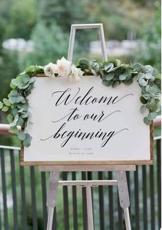 Engagement season is upon us!  We think this is sweet signage welcoming guests to celebrate this newly engaged couple!