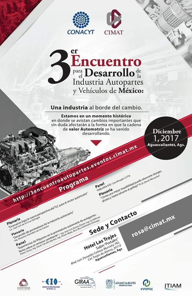 IvanCossS's tweet photo. 3er Encuentro para el desarollo de la industria de autopartes y vehículos de México.
Información y registro en: https://t.co/mJhzUBbgvg https://t.co/nwut9jipId