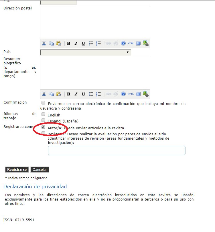 vergara_blanco's tweet image. ¡El sistema OJS de la #ReDAE está en marcha blanca! Para registrarse como autor, ir al siguiente link: goo.gl/o5wLGN marcando la opción "autor" al final del formulario.
