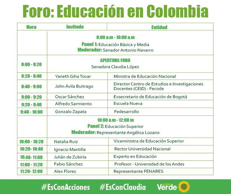 ClaudiaLopez's tweet photo. Hoy acompáñennos en nuestro Foro: El futuro de la educación en Colombia! En @CanalCongreso y en https://t.co/nVueq7TNjY #EsConClaudia #EsConAcciones https://t.co/Eh0fNHy2g3