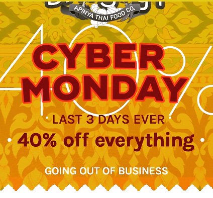 ApinyaCo's tweet photo. Last 3 days! Cyber Monday 40% off everything until we're out of stock. Shop now at https://t.co/Oox3LgYpu2 https://t.co/ZZUzXXIm2t