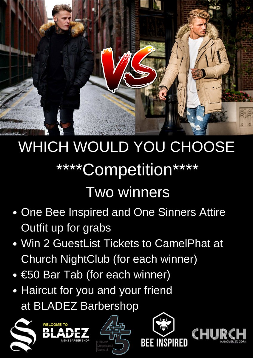 45Cork's tweet photo. Head over to our Facebook page and check out our Fantastic competition🔥🔥
#Sinners #BeeInspired #takemetochurch #bladezbarbershop
https://t.co/SY52T7TuMK https://t.co/iBM4yFfpbx