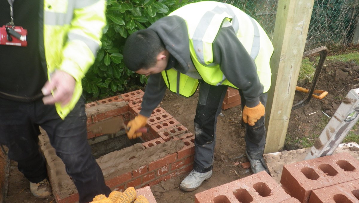 nncconstruction's tweet image. @nncconstruction @RNNApprentices  level 2 Bricklayers undertaking further work at the community youth centre @CarltonYouth Constructing Solid walling and Inspection chamber. #OnSiteLearning Learning at its best.