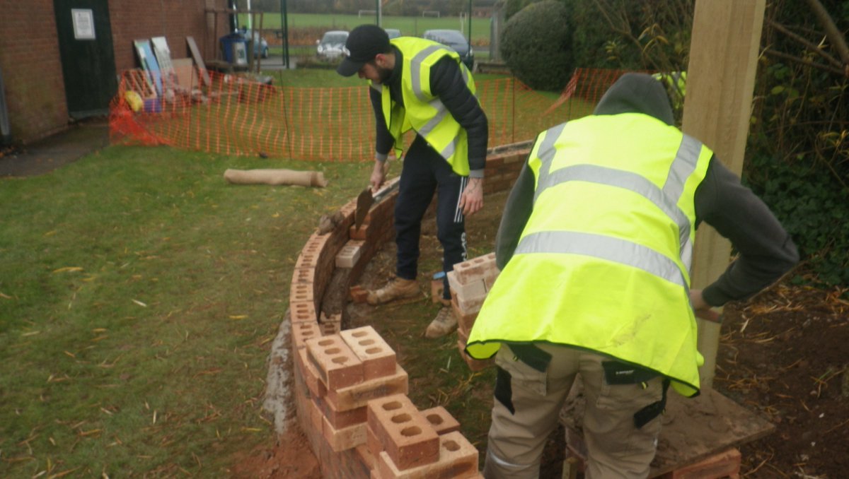 nncconstruction's tweet image. @nncconstruction @RNNApprentices  level 2 Bricklayers undertaking further work at the community youth centre @CarltonYouth Constructing Solid walling and Inspection chamber. #OnSiteLearning Learning at its best.