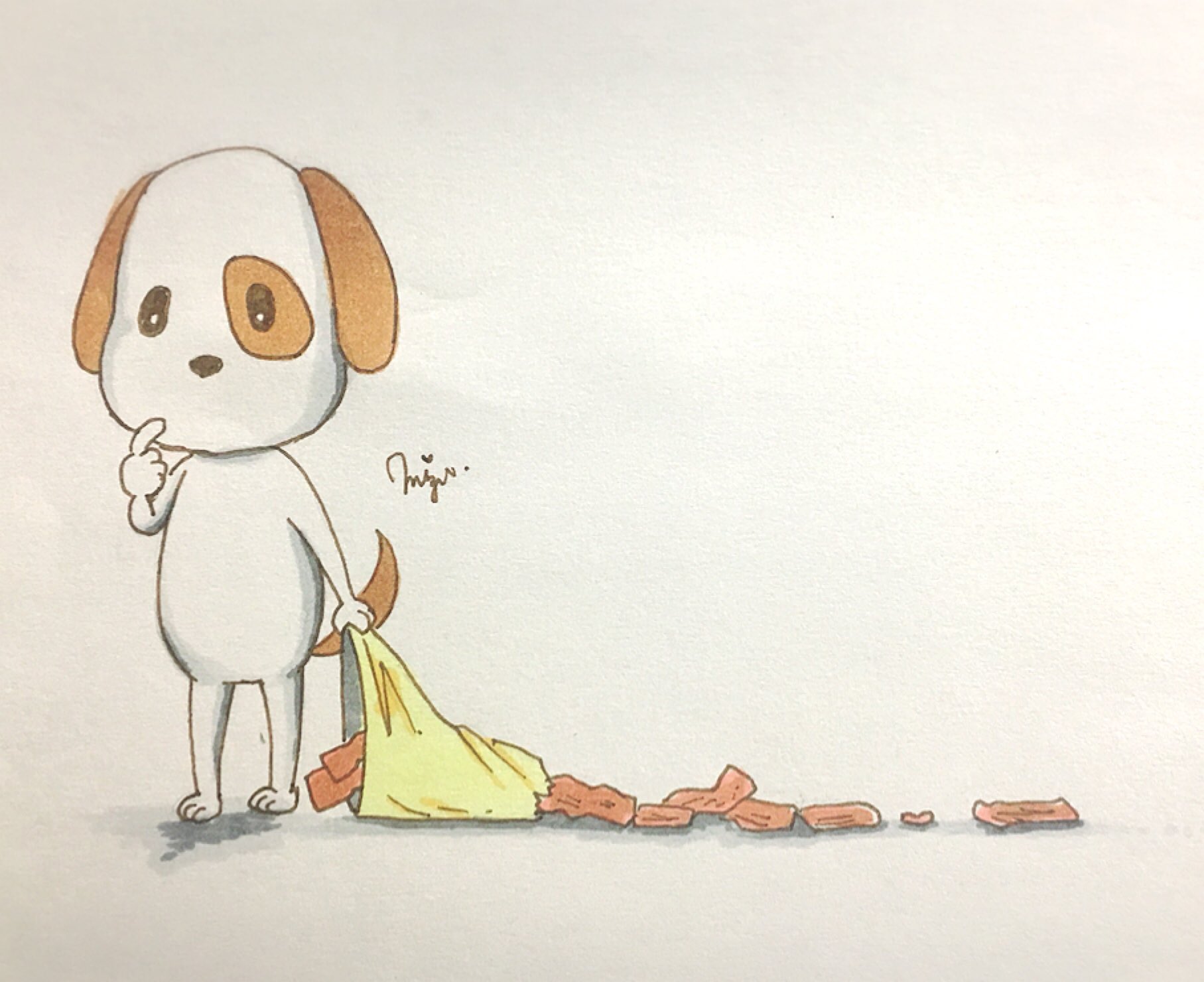 みづー あっぷるうぉっち Lineスタンプ販売中 ジャーキー引きずって袋に穴開けるただ可愛いだけの山本重国くん 犬 フィッシャーズ アニ文字 犬 山本重国 ジャーキー T Co 5sb72sdqsd Twitter