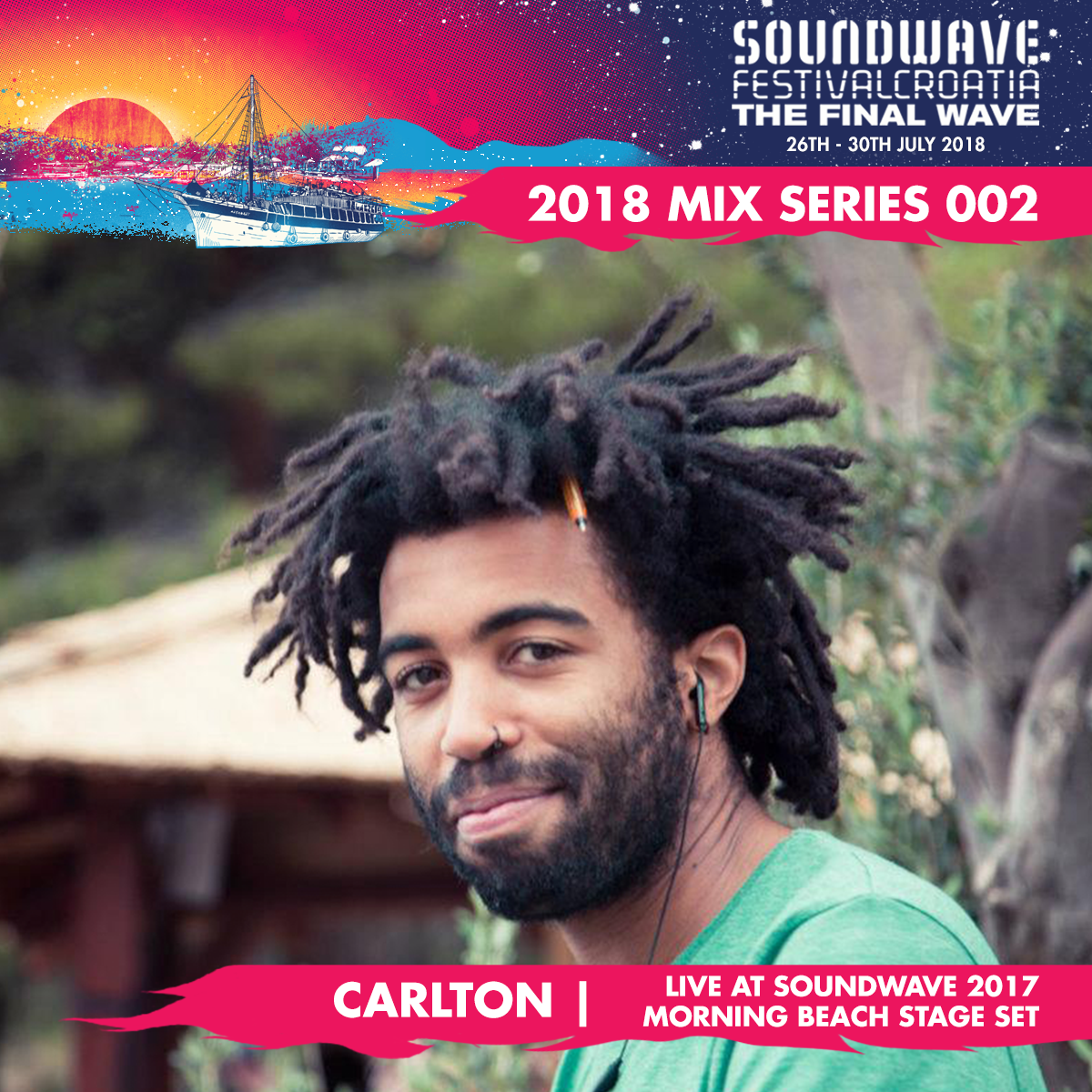Mix 002 of 2018's series is courtesy of Festival Director, Resident DJ and master of the morning Beach Stage vibes, Carlton!
Known for his beautifully apt morning beach stage sets, this recording from 2017's festival is just that. Listen here: goo.gl/mzcVto