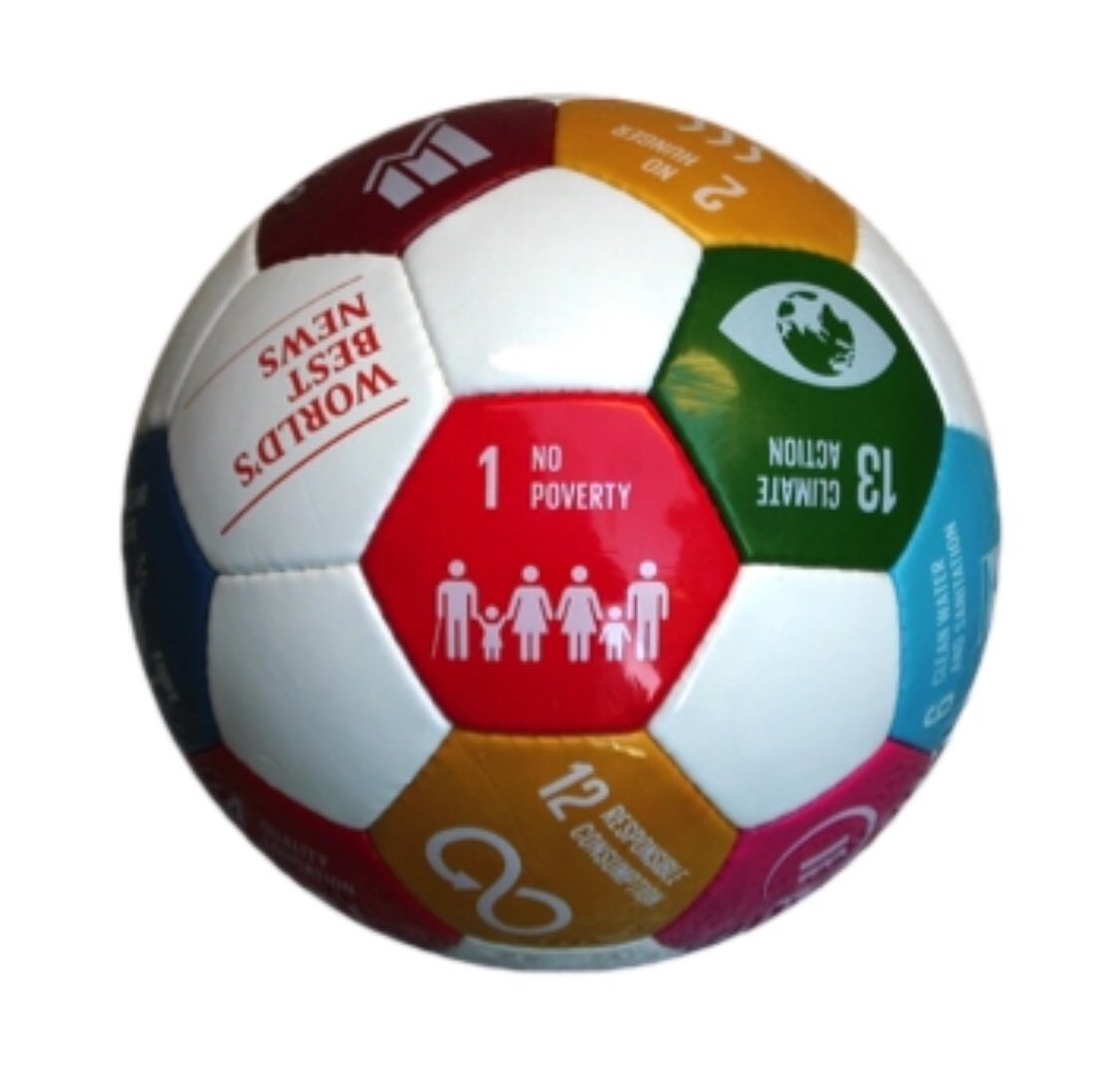 SDG2030's tweet photo. #SDGs 
1-No Poverty
2-No Hunger
3-Health
4-Education
5-Gender Equality
6-Water&amp; sanitation
7-Clean energy
8-Economies
9-Innovation
10-Reduced Inequality
11-Cities
12-Reduce Consumption
13-Climate
14-Ocean
15-Biodiversity
16-Peace
17-Partnership
#GlobalGoals 

#SDGsFootBall https://t.co/IC0N1rp7E2
