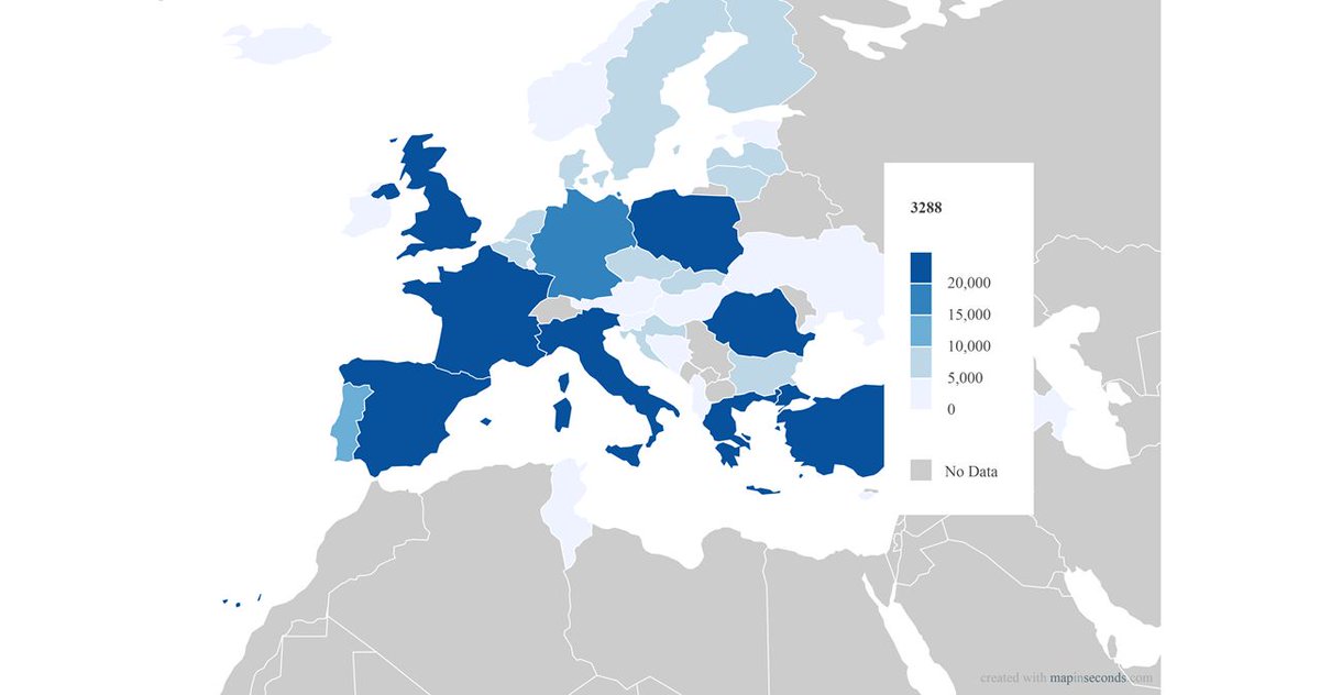 eTwinningFrance's tweet photo. Outil #numerique : #MapinSeconds (https://t.co/H3bdVUs9vU)
Créez une carte géographique qui synthétise vos données préalablement rentrées sur un tableur ! Faites une comparaison entre pays, régions, départements, villes… Carte téléchargeable au format PNG et PowerPoint ! https://t.co/tcuNJD3xij