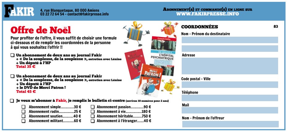 JournalFakir's tweet photo. Enfin, dans le n°83, des tas d'idées de cadeaux pour égayer votre soirée de Noël.
#OffresExceptionnelles
#PrixCassés
#SatisfaitOuRemboursé
#LeClientEstRoi
#ToutÇa https://t.co/R4LjpHJDaN