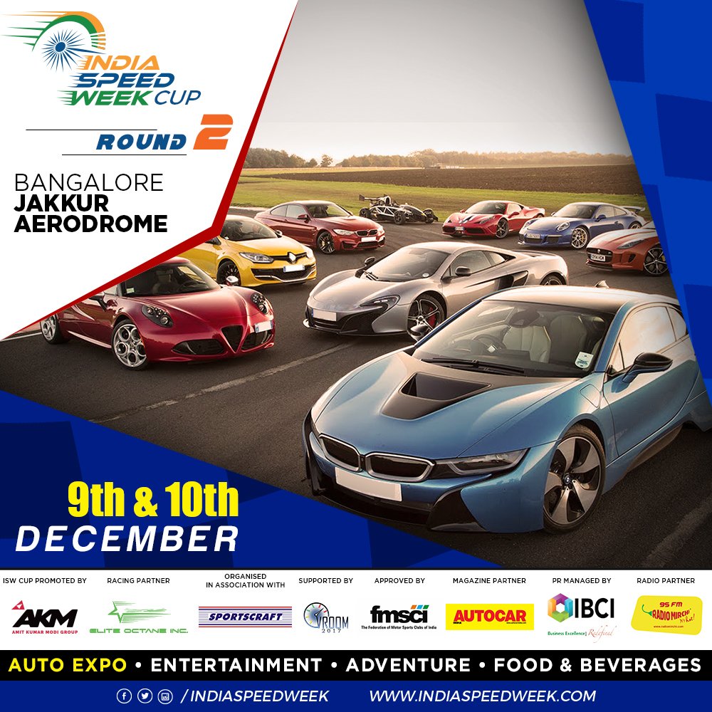 indiaspeedweek's tweet photo. Watch out for the exclusive auto expo at #IndiaSpeedWeekRound2 - Jakkur Aerodrome, Bangalore on 9th &amp; 10th October, 2017.

To book your tickets log onto : https://t.co/z0P6jjzTVH https://t.co/TPDyGuOwdG