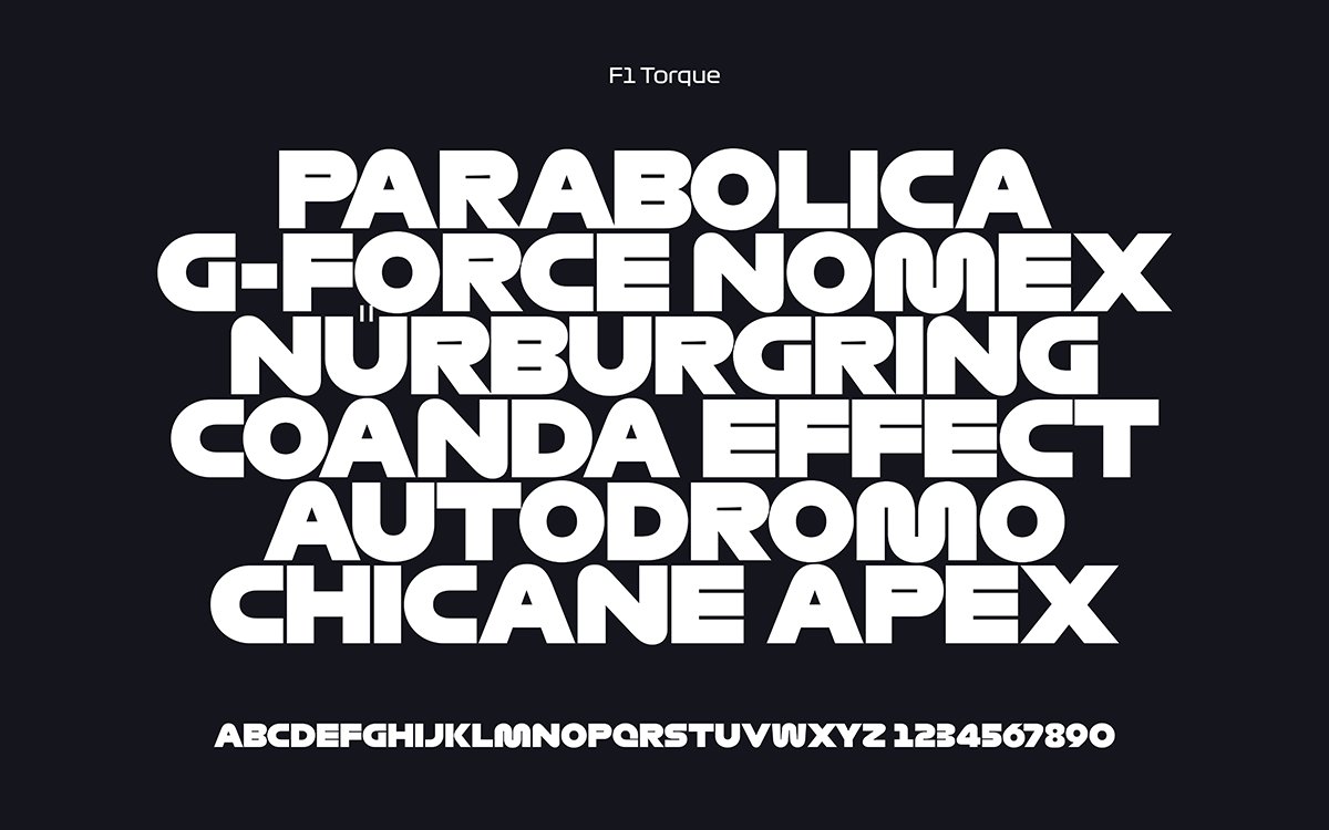 F1 Torque typeface