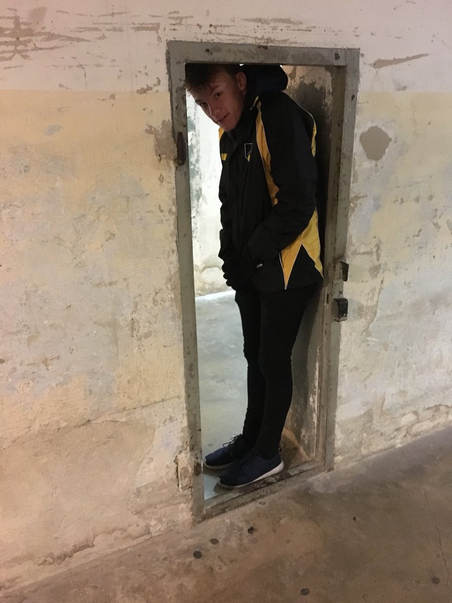 danelson650's tweet photo. Penultimate activity of our trip is the Stasi prison, following a slight tram detour. Ben is stood in an actual punishment cell. Some prisoners were kept in there for up to a week. The Stasi then switched to psychological torture instead, to gain credibility worldwide. Nice. https://t.co/KENZkU42AY