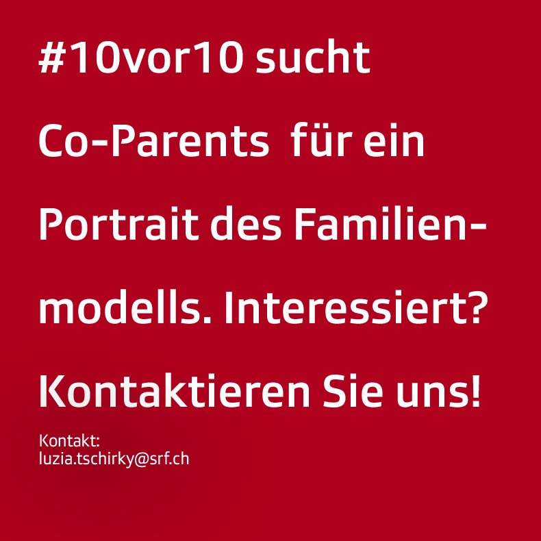 SRF's tweet photo. Familiengründung auf freundschaftlicher Basis – habt ihr Erfahrung? #10vor10 sucht euch.
#coparenting #coelternschaft https://t.co/181WMOYru7